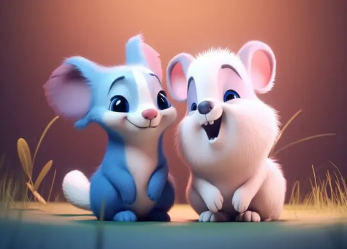 Half Half Cute Couple Dp Animation