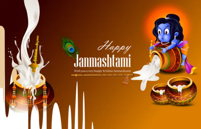 Happy Janmashtami In Calligraphy